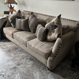 Elegant Beige Sofa with Cushions